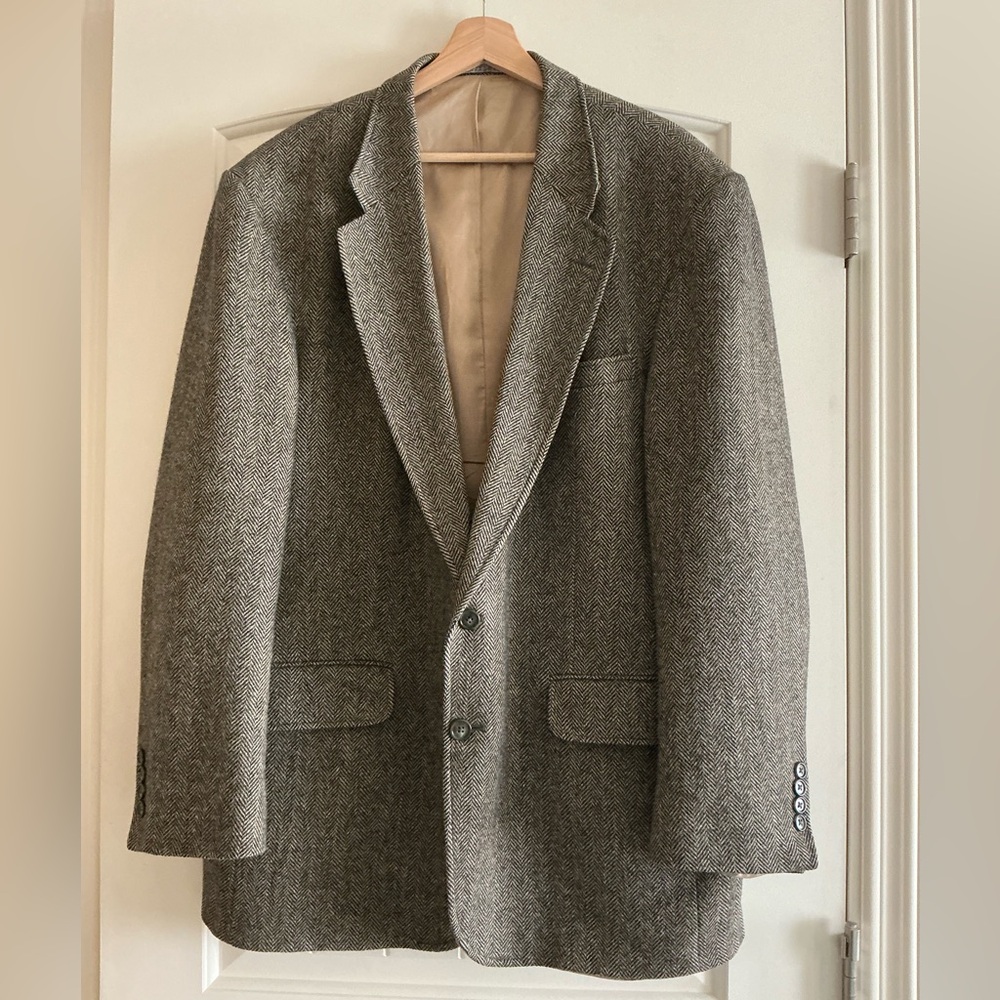 Lands' End Brown Herringbone Jacket